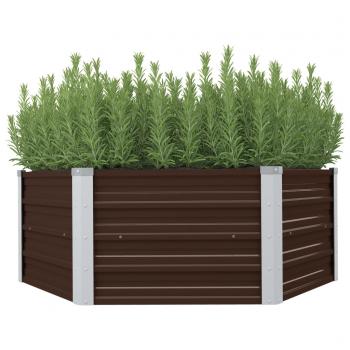 ARDEBO.de - Hochbeet Braun 129 x 129 x 46 cm Verzinkter Stahl