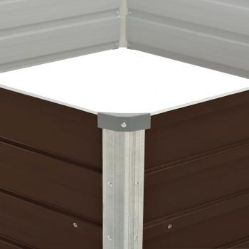 Hochbeet Braun 129 x 129 x 46 cm Verzinkter Stahl