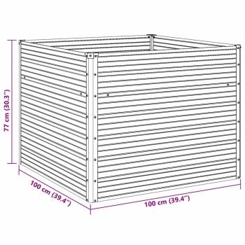 Hochbeet Braun 100 x 100 x 77 cm Verzinkter Stahl