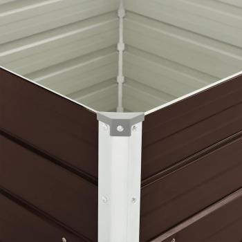 Hochbeet Braun 100 x 100 x 77 cm Verzinkter Stahl