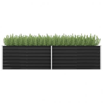 ARDEBO.de - Garten-Hochbeet Anthrazit 320 x 80 x 77 cm Verzinkter Stahl