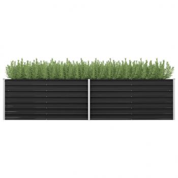 Garten-Hochbeet Anthrazit 320 x 80 x 77 cm Verzinkter Stahl