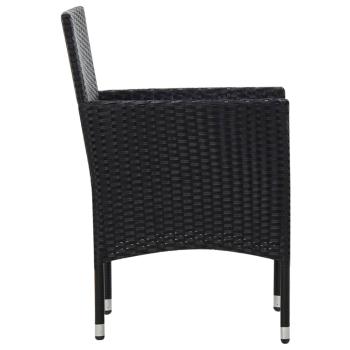 ARDEBO.de - 4-tlg. Garten-Lounge-Set mit Auflagen Poly Rattan Schwarz