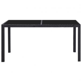 7-tlg. Garten-Essgruppe Poly Rattan Schwarz 