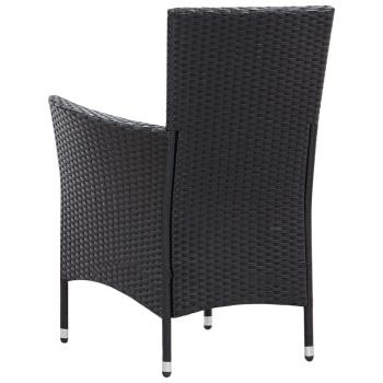 7-tlg. Garten-Essgruppe Poly Rattan Schwarz 