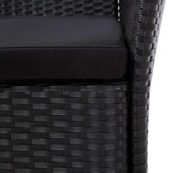 7-tlg. Garten-Essgruppe Poly Rattan Schwarz 