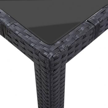 7-tlg. Garten-Essgruppe Poly Rattan Schwarz 