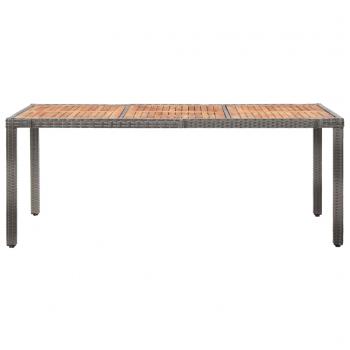 9-tlg. Garten-Essgruppe mit Auflagen Poly Rattan Grau 
