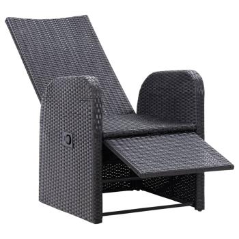3-tlg. Bistro-Set mit Auflagen Poly Rattan Schwarz