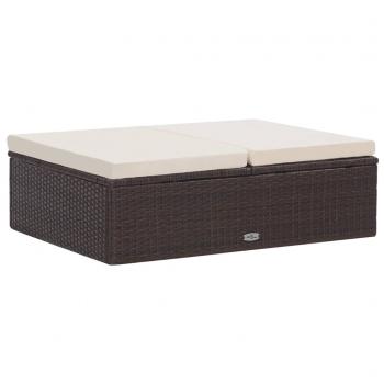 2-tlg. Garten-Lounge-Set mit Auflagen Poly Rattan Braun