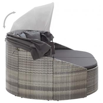 Outdoor-Loungebett mit Dach Grau