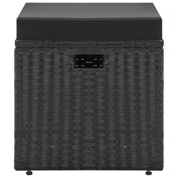 4-tlg. Garten-Lounge-Set Schwarz mit Auflagen Poly Rattan