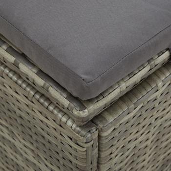 Sonnenliege mit Auflage Poly Rattan Grau