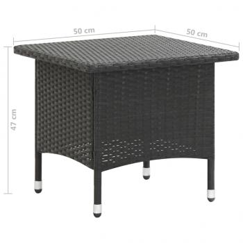 Beistelltisch Schwarz 50x50x47 cm Poly Rattan
