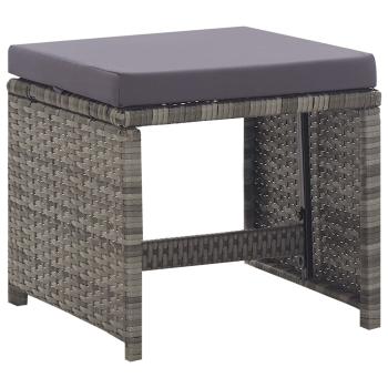 ARDEBO.de - 5-tlg. Garten-Essgruppe Poly Rattan Akazie Massivholz Anthrazit