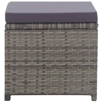 5-tlg. Garten-Essgruppe Poly Rattan Akazie Massivholz Anthrazit