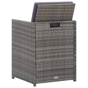 ARDEBO.de - 9-tlg. Garten-Essgruppe mit Auflagen Poly Rattan Anthrazit