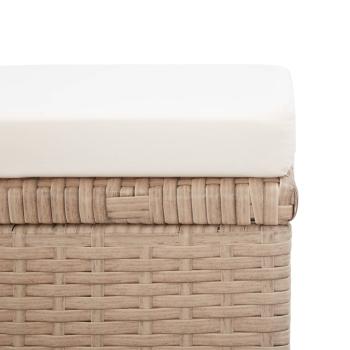 Gartenhocker 2 Stk. mit Sitzkissen Poly Rattan Beige