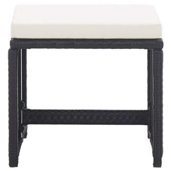 17-tlg. Garten-Essgruppe mit Auflagen Poly Rattan Schwarz