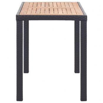 Gartentisch Schwarz und Braun 123x60x74 cm Massivholz Akazie