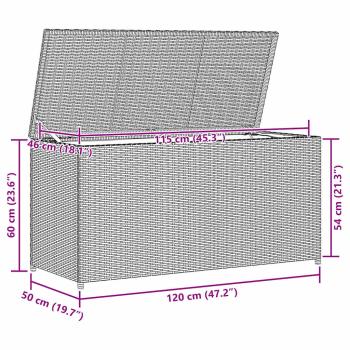 Garten-Auflagenbox Grau 120x50x60 cm Poly Rattan