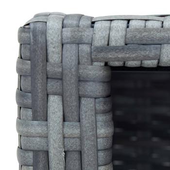Spa-Einstiegsstufe Grau Poly Rattan 92×45×25 cm