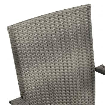 Gartenstühle Stapelbar 2 Stk. Grau Poly Rattan