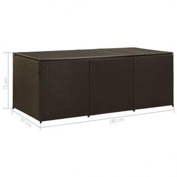 Gartenbox Poly Rattan 180x90x70 cm Braun