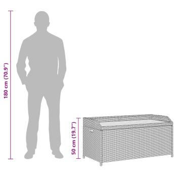 Sitzbank mit Stauraum 120 cm Poly Rattan Schwarz