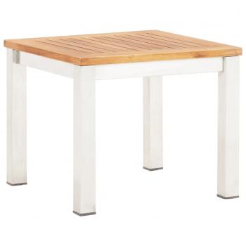 ARDEBO.de - Garten-Beistelltisch 45x45x38 cm Massivholz Akazie Edelstahl