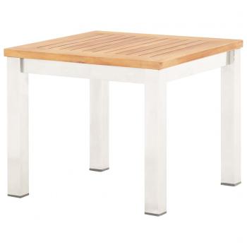 Garten-Beistelltisch 45x45x38 cm Massivholz Akazie Edelstahl