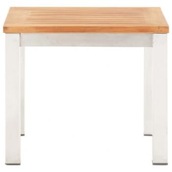 Garten-Beistelltisch 45x45x38 cm Massivholz Akazie Edelstahl