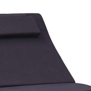 ARDEBO.de - Sonnenliege mit Auflage Poly Rattan Schwarz