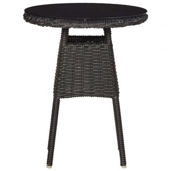 Gartenstühle 2 Stk. mit Teetisch Poly Rattan Schwarz