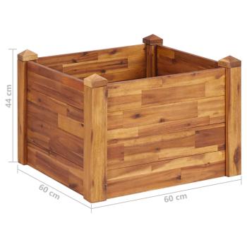Garten-Hochbeet 60 x 60 x 44 cm Massivholz Akazie