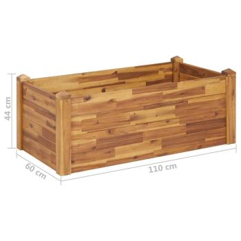Garten-Hochbeet 110 x 60 x 44 cm Massivholz Akazie