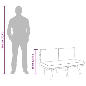 Gartenbank mit Kissen 115 cm Massivholz Akazie