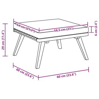 Garten-Fußhocker mit Auflage 60×60×29 cm Akazie Massivholz