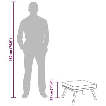 Garten-Fußhocker mit Auflage 60×60×29 cm Akazie Massivholz