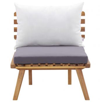 4-tlg. Garten-Lounge-Set mit Auflagen Massivholz Akazie