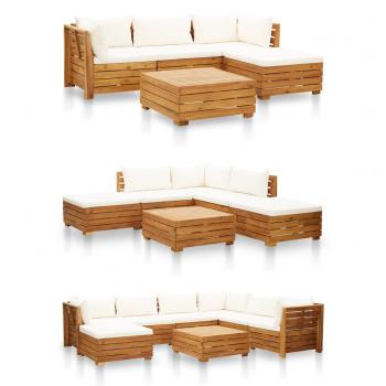 ARDEBO.de - Modular-Sofa-Eckelement 1 Stk. mit Kissen Akazien Massivholz