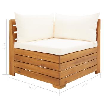 Modular-Sofa-Eckelement 1 Stk. mit Kissen Akazien Massivholz