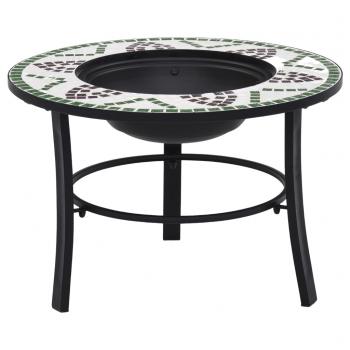 ARDEBO.de - Feuerstelle Mosaik Keramik Grün 68 cm
