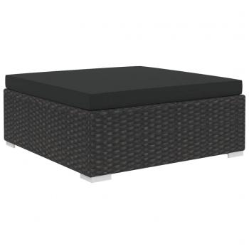9-tlg. Garten-Lounge-Set mit Auflagen Poly Rattan Schwarz