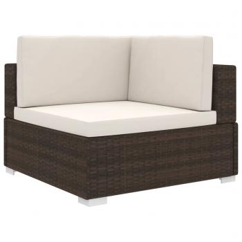 ARDEBO.de - Modular-Sofa-Eckteil 1 Stk. + Auflagen Poly Rattan Braun