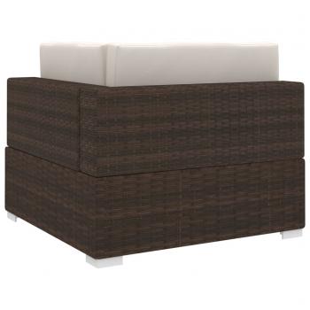 Modular-Sofa-Eckteil 1 Stk. + Auflagen Poly Rattan Braun