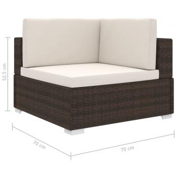 Modular-Sofa-Eckteil 1 Stk. + Auflagen Poly Rattan Braun