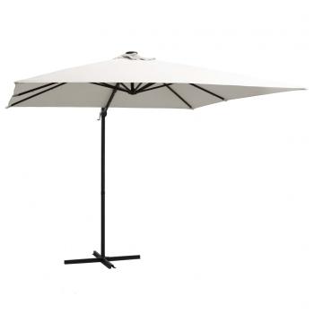 ARDEBO.de - Ampelschirm mit LED-Leuchten und Stahlmast 250 x 250 cm Sand