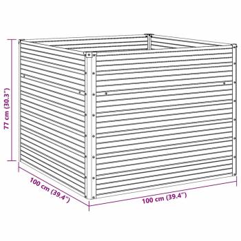 Hochbeet 100 x 100 x 77 cm Verzinkter Stahl Grün