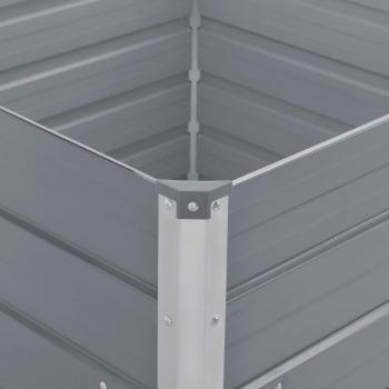 Hochbeet 100 x 100 x 45 cm Verzinkter Stahl Grau